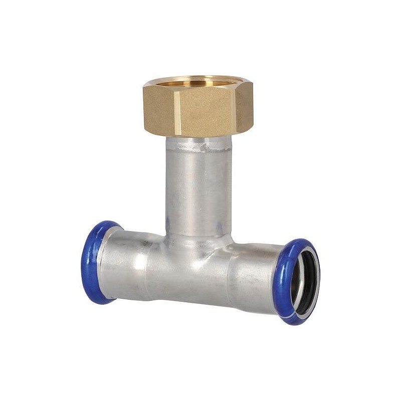 Raccord à sertir en acier inoxydable, contour M, Té avec écrou-tournant, 18 - DN20 (3/4") - 18mm