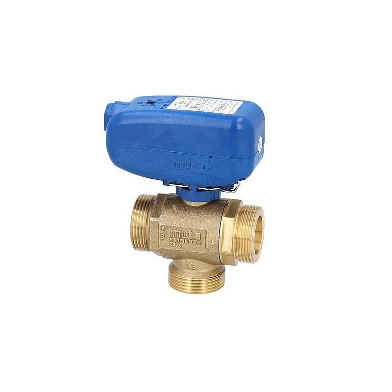 Vanne à bille électrique MUT TMO XL 3 voies, commande SPST, 230 V, DN 32(1 1/4") FE