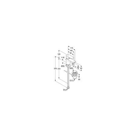 Mitigeur de lavabo KLUDI PURE & SOLID 60mm avec garniture d’écoulement à tirette chromée