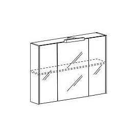 Armoire à glace avec éclairage blanc brillant 3 portes 950x750x188mm