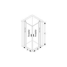 Cabine de douche d’angle Hüppe Classics 2, 2 portes pivotantes, 2 éléments fixes avec 6mm ETC, 985-1000/985-1000mm