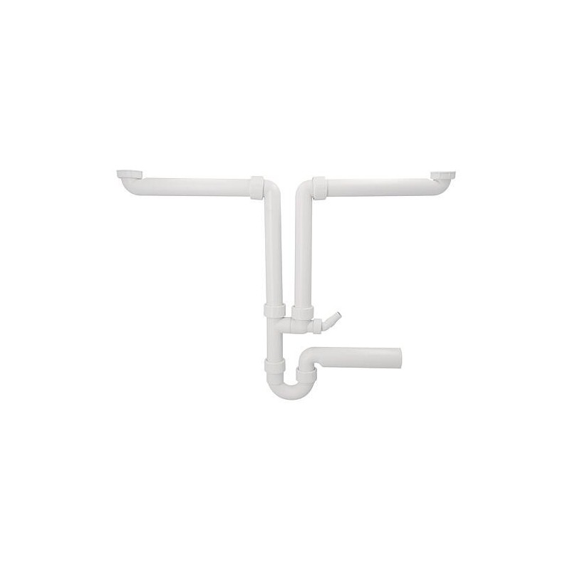 Siphon double Geberit 1 1/2" DN50 embout de tuyau Ø 19-23 mm inclus