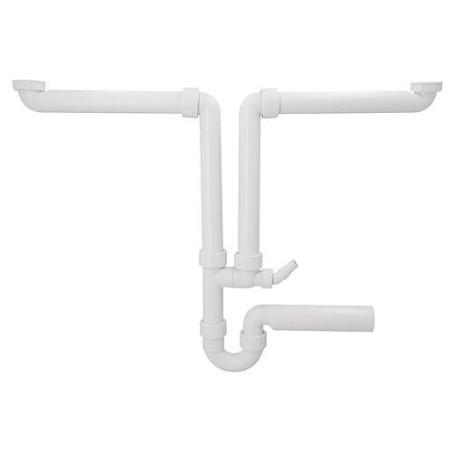 Siphon double Geberit 1 1/2" DN50 embout de tuyau Ø 19-23 mm inclus