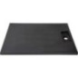Receveur de douche Douron 1200 x 35 x 900 mm avec structure en pierre fonte minérale noir mat, écoul. 52 mm