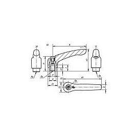 Levier de serrage avec Filetagefemelle M 10 ,