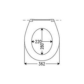 Abattant WC Perca, thermoplastique, softclose, lxp : 362x434 mm