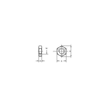 Écrous hexagonaux, forme basse B Cl.04 DIN 439 galvanisés M 8 conditionnement : 1000