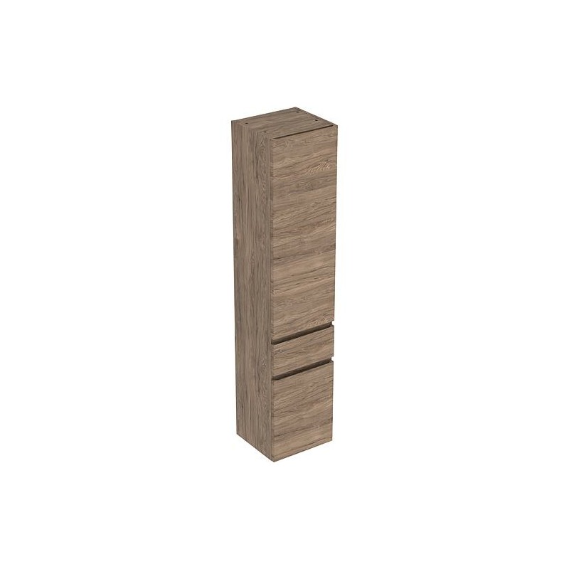 Armoire haute Geberit Renova Plan 2 portes, 1 tiroir, 390x1800x360 mm noyer hickory