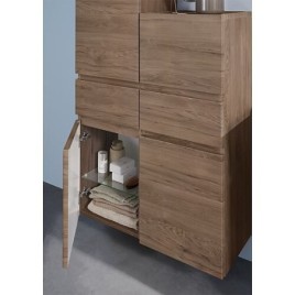 Armoire haute Geberit Renova Plan 2 portes, 1 tiroir, 390x1800x360 mm noyer hickory