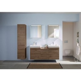 Armoire haute Geberit Renova Plan 2 portes, 1 tiroir, 390x1800x360 mm noyer hickory
