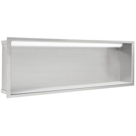 Niche mural avec éclairage LED lxhxp: 924x324x100 mm paroi arrière inox