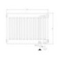 Radiateur profilé PLATTELLA V6 L raccordement standard 6-raccords, Type 33/600/400, couleur blanc RAL 9016