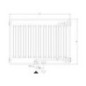 Radiateur profilé PLATTELLA V6 C raccordement central 6-raccords, Type 21/600/1800, couleur blanc RAL 9016
