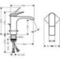 Mitigeur de lavabo Hansgrohe 110 Vivenis, déport 146 mm, chromé