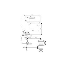 Robinetterie de lavabo IdealStandard Cerafine O, noir mat, a. push-open