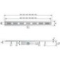 Bonde de douche Basicflow, longueur 700mm avec film d’étanchéité 900x250mm 2x grille inclus