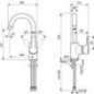 Mitigeur monocommande pour lavabo Connect Blue avec bec haut s. garn. d’écoul.