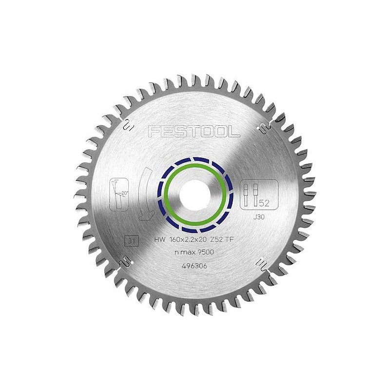 Lame de scie circulaire pour plaques et profilés en aluminium, plastiques durs et renforcés par fibres 160 x 20 x 2,2 mm, 52