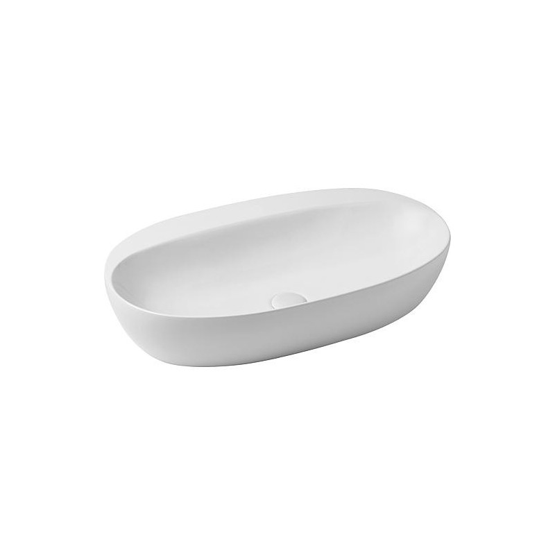 Vasque à poser Elanda 700x420mm en céramique, blanc sans trou de robinet
