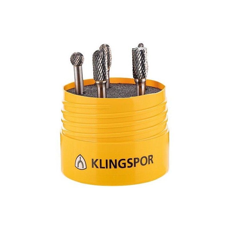 Kit Fraise-carbure KLINGSPOR 5 pièces denture croisée