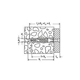 Cheville universelle UX 8x50 R S Kit avec vis UE 25