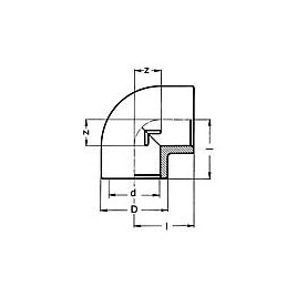 PVC-U - Raccord adhesif Coude 90°, 75 mm, manchon adhesif bilateral