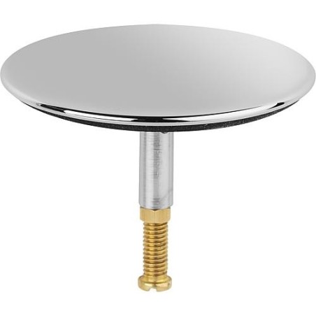 Bouchon de baignoire universel D 71mm, mandrin D 8mm laiton chrome