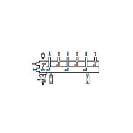 Collecteur de chauffage DN25, 2+1 circuits, avec robinet de vidange et purgeur