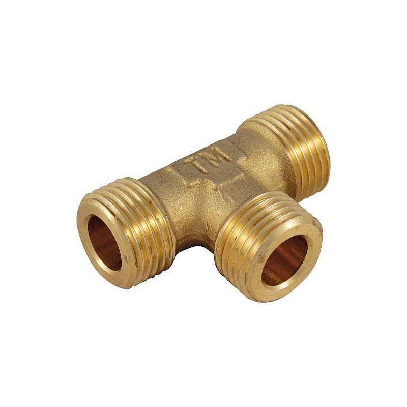 Raccord fileté laiton T mâle à joint plat DN 15 (1/2’’)