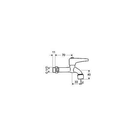 Robinet d´arrosage SCHELL avec levier et mousseur 1/2" chromé
