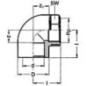 PVC-U - Raccord adhesif Coude 90°, 50 mm x 11/2", filetage cylindrique unilateral