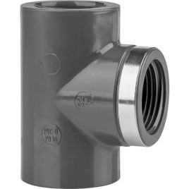 PVC-U - Raccord adhesif Piece en T, 50 mm x 11/2", sortie filetage cylindrique