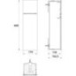 Module WC emco asis pure encatré, butée droite 600mm noir