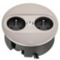 Bachmann TWIST 2 prise de table, 2x UTE, acier inoxydable, ronde, France