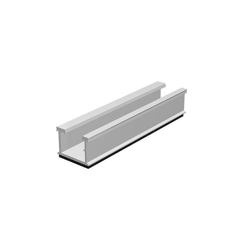 Rail à moulures hautes HS Rail HK 125 Alu, l:125 mm, trou 2x5/2x6 mm