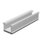 Rail à moulures hautes HS Rail HK 125 Alu, l:125 mm, trou 2x5/2x6 mm