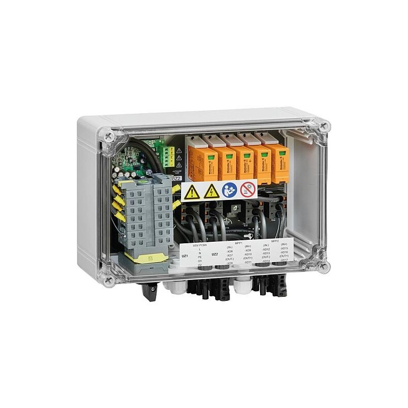 PV interrupteur pompier, 2MPP, 2E/1A, 2x44A, MC4-Evo2, SPD type I+II