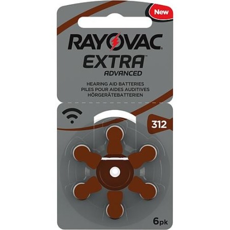 Rayovac pile auditive 312AE blister de 6 pièces