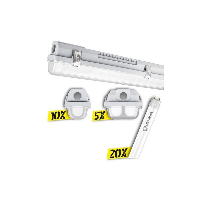 Ensemble de luminaires étanches Ledvance Damp Proof Housing GEN 3 - 35 pièces, IP65, 1500mm