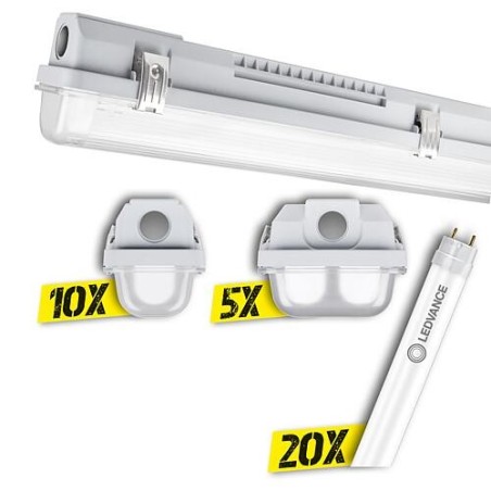 Ensemble de luminaires étanches Ledvance Damp Proof Housing GEN 3 - 35 pièces, IP65, 1500mm