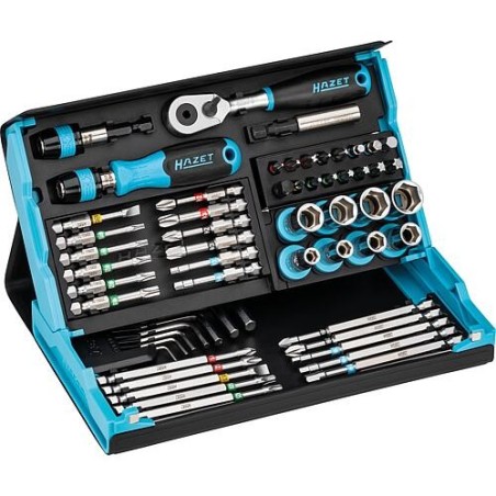 Jeu d'embouts HAZET SmartCase 1/4 59 pièces avec porte-embouts et cliquet
