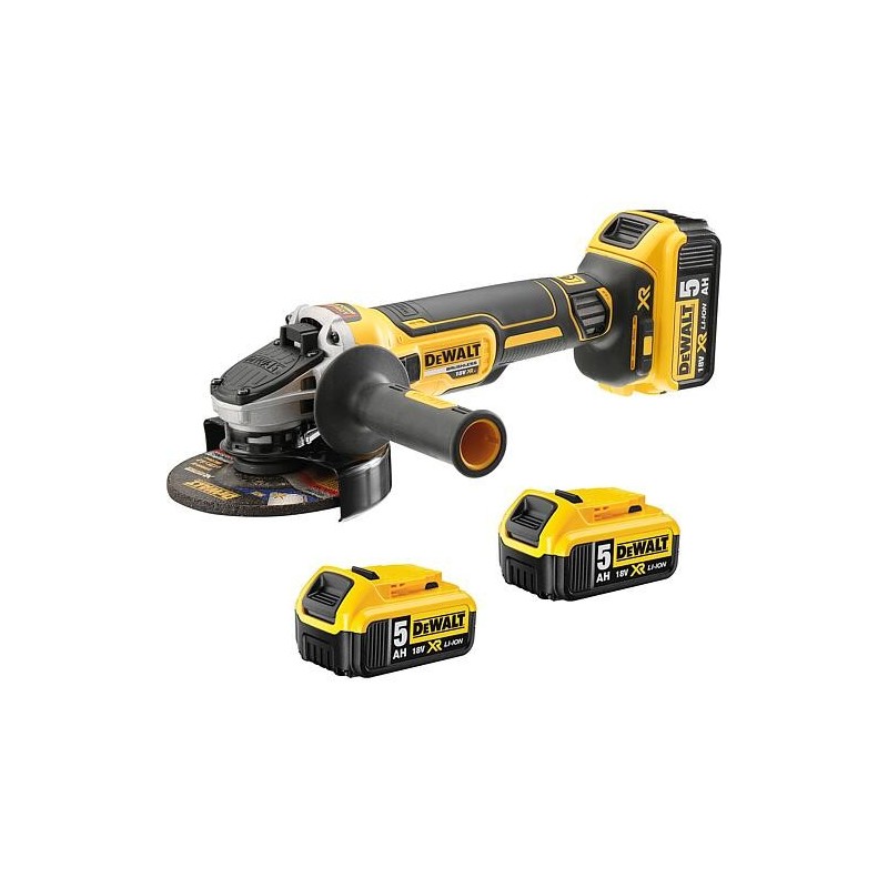 Meuleuse d'angle sans fil DCG405P3-QW 18 V avec 3 batteries 5,0 Ah et chargeur