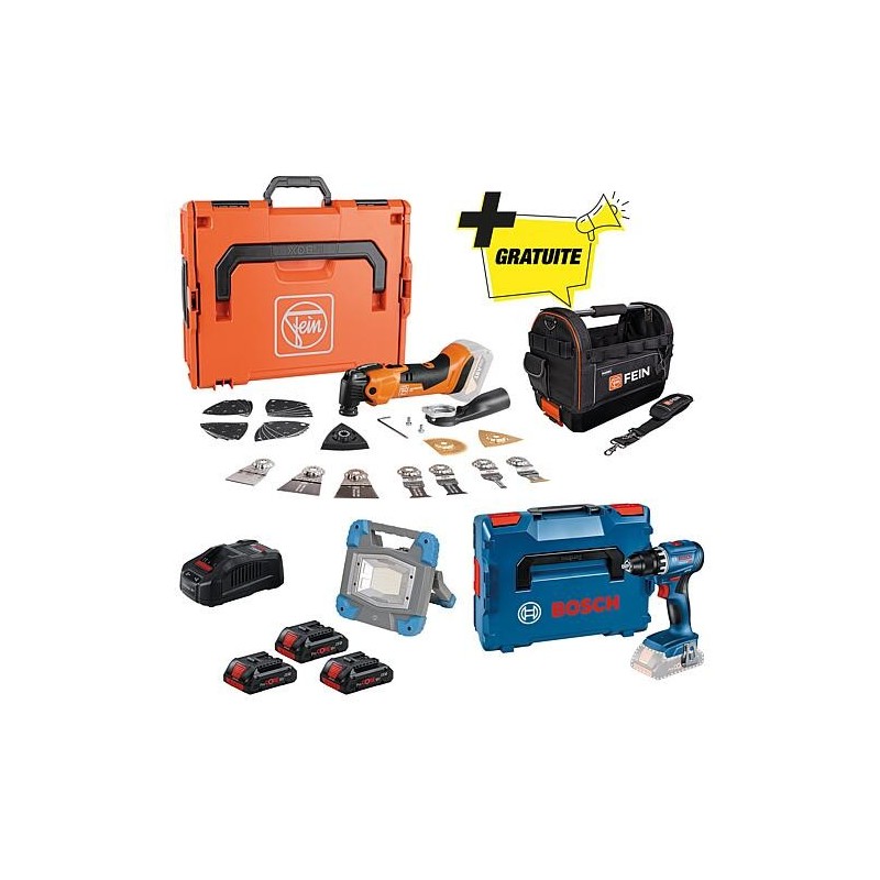 Akku-Maschinen-Set AMPShare 18 V mit gratis Werkzeugtasche