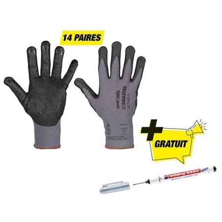 Paquet de gants de montage Ultimo T.S avec marqueur de perçage gratuit