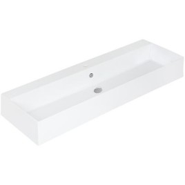 Vasque Elayla avec trou de robinet en céramique, blanc 1220x130x450 mm