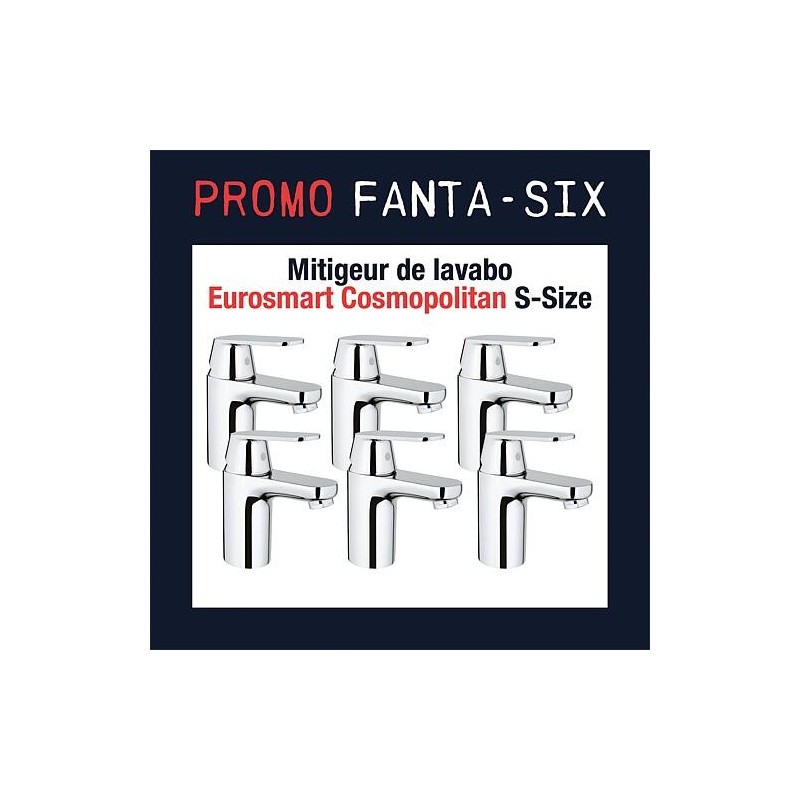 Six-Pack paquet économique 6x Mitigeur de lavabo Grohe Eurosmart Cosmopolitan S-Size