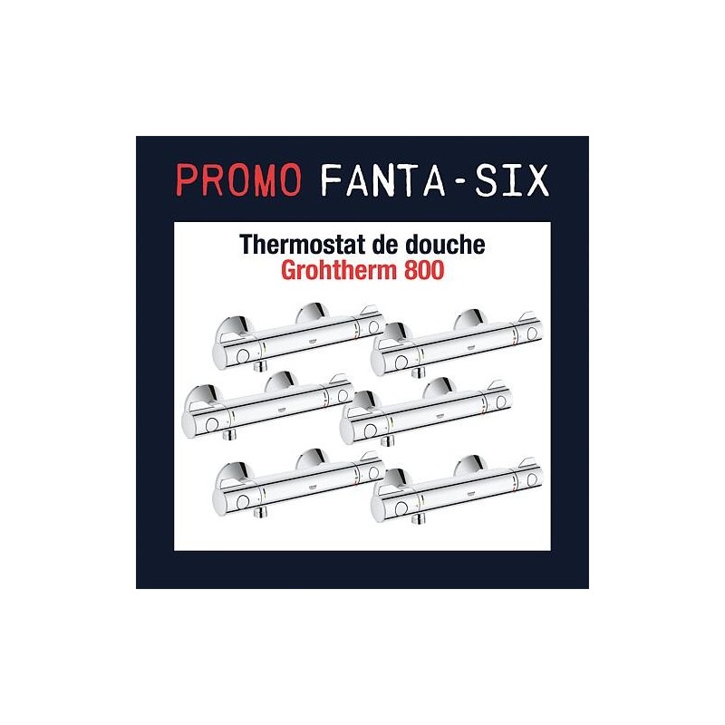 Six-Pack paquet économique 6x Mitigeur thermostatique de douche Grohe Grotherm 800