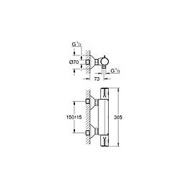Six-Pack paquet économique 6x Mitigeur thermostatique de douche Grohe Grotherm 800