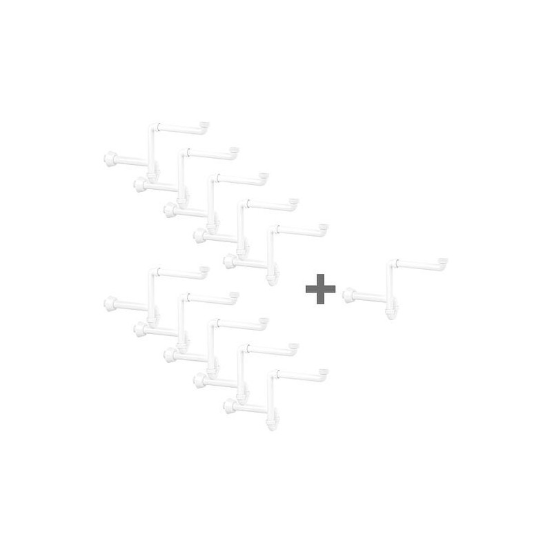 Pack promotionnel siphon de lavabo à économie d'espace 10x DN32- 1 1/4 x 40mm, + supplément gratuit