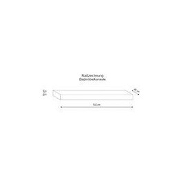 Console Kasari Malta Grigia, sans trou ni support, 1400x100x460mm